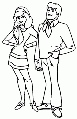 Coloring page Daphne and Fred